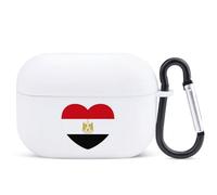 Flag of Egypt Heart Compatible with Airpod Pro Case TPU Scratch-Resistant Drop-Proof Protective Cover with Keychain