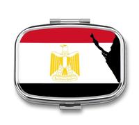 Flag of Egypt Map Travel Pill Organizer 2 Compartments Pill Case Pill Box Containers for Purse Pocket