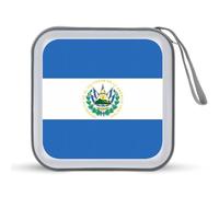 Flag of El Salvadors Portable CD Case Holder 48 Capacity Travel DVD Storage Boxs Wallet Bag