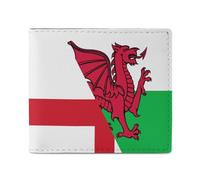 Flag of England and Wales Bifold Wallet Front Pocket with Money and Credit Card Holder for Men Women