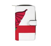 Flag of England and Wales Long Zippered Pouch Slim Clutch Organizer Purse Money and Credit Card Holder for Men Women