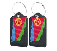 Flag of Eritrea Leather Luggage Tags Durable Suitcase Tags Waterproof Bag Tags for Travel Luggage Identifiers Cute Travel Accessories