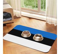 Flag Of Estonia Absorbent Leather Pet Tablecloth Non-Slip Dining Pad For Puppy Kitten Food Water Bowls