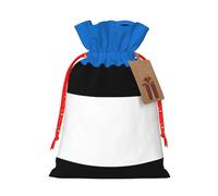 Flag Of Estonia Print Christmas Drawstring Holiday Candy Bag Xmas Sacks Reusable Wrapping Bags Party Favor
