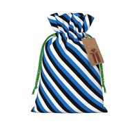 Flag of Estonia Print Drawstring linen gifts bag for Christmas Party,holiday packaging presents bags.