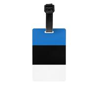 Flag of Estonia Print PVC Luggage Tag Versatile ID Holder for Strollers and Bags Practical Travel Accessory Multi-Use