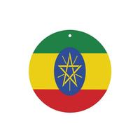 Flag of Ethiopia 4 Pcs Car Air Freshener Cards, Hanging Disposable Card Fresheners for Vehicles, Lavender Scented