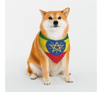 Flag of Ethiopia Dog Bandana for Small Medium Large Dogs, Cat Dogs Kerchief Triangle Bibs Scarf for Girl Or Boy