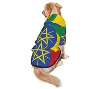 Flag of Ethiopia Dog Hoodie for Medium and Large Dogs â€“ Soft Polyester Pet Clothes, Suitable for All Seasons