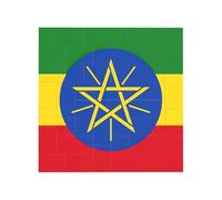 Flag of Ethiopia Print Building Brick Block Puzzle Square Creative Building Blocks Jigsaw Home Desk Decor