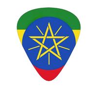 Flag of Ethiopia print Celluloid Guitar Plectrums for Acoustic Guitar Bass,Guitar Picks with Organizer Box