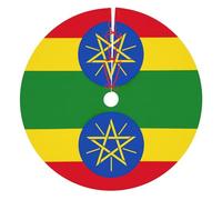 Flag Of Ethiopia Print Christmas Tree Skirt Holiday Decor Xmas Trees Mat Accessory Cover For Home Office