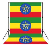Flag of Ethiopia Print Large 5Ã-7ft Seamless Polyester Fabric Photo Backdrop Curtain for Portrait Photoshoot Party Video