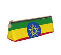 Flag of Ethiopia Print Triangular Pencil Case Cosmetic Pouch Stationery Organizer Travel Versatile Everyday