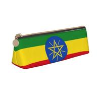 Flag of Ethiopia Print Triangular Pencil Case Stationery Organizer Pouch Daily Travel Office Accessory
