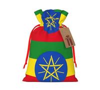 Flag Of Ethiopia Print Xmas Drawstring Wrapping Bags For Xmas Package Storage, Christmas Party Supplies Favors