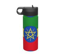 Flag of Ethiopia Printing The Print 18 Oz Stainless Steel Sports Insulated Kettle with Lid for Adult Men Women