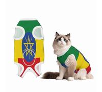 Flag of Ethiopia Recovery Suit for Dogs Cats After Surgery, Soft Cotton Post-Surgery Suit for Male and Female Pet