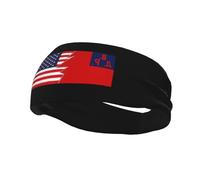 Flag of Far Eastern Republic and America Headbands Men Women Non Slip Wicking Sports Sweatband for Gym Basketball Yoga Hairbands