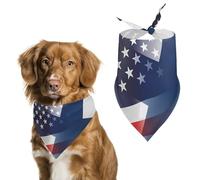 Flag of Finland And U.s. Pet Triangle Adjustable Bandana Comfortable Bibs Puppy Scarfs Washable Kerchief for Small Medium Pets