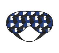Flag of Finland Map 1 Flag of Finland Map Sleep Masks Adjustable Strap Soft Eye Mask for Women Men Travel Work Home