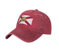 Flag of Florida Cowboy Baseball Cap Comfortable Classic Black Design Suitable for Outdoor Travel and Sports