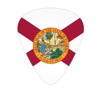 Flag of Florida Patterned Guitar Picks - 12-Piece Set with 3 Different Thicknesses, Suitable for Electric and Acoustic Guitars