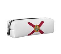 Flag of Florida Print Adults Pencil Case Pouch Stationery Organizer Office Travel Supply Accessory
