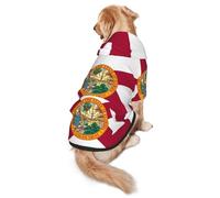 Flag Of Florida Print Dog Hoodie For Medium To Large Dogs, Warm, Soft, Breathable Sweatshirt, Easy To Wear Jumper For Winter And Fall, Pet Coat Pullover