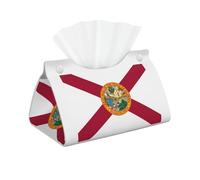 Flag Of Florida Print Long Pvc Leather Tissue Box Cover, Decorative Present For Home/Office/Car