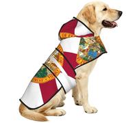 Flag of Florida Reflective Waterproof Dog Raincoat Jacket, Adjustable Hooded Pet Coat with Leash Hole,for Outdoor UseS