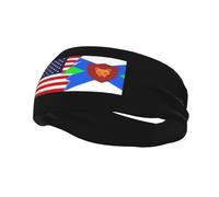 Flag of Fox River Grove, Illinois and America Headbands Men Women Non Slip Wicking Sports Sweatband for Gym Basketball Yoga Hairbands