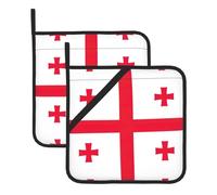 Flag Of Georgia Large Pot Holders Oven Mitts Set Heat Resistant Pot Holders Square Pot Holder Hot Pads8 In