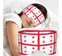 Flag of Georgia Print Adults Sleeping Eye Mask Soft Breathable Versatile Blindfold Daily Travel