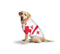 Flag of Georgia Print Breathable Dog Tshirt for Medium Large Breed