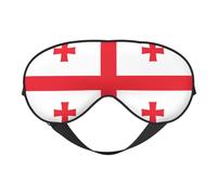 Flag of Georgia Print Eye Mask for Comfortable Sleep – Elastic Nighttime Shade, Perfect for Plane, Travel, and Meditation