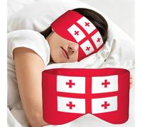 Flag of Georgia Print Full Coverage Sleep Mask,Eye Mask Portable for Travel Office Nap Shift Work