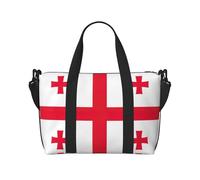 Flag of Georgia print Gym Bag for Women,Carry on Weekender Overnight Duffle Bag,Personal Item Tote Bag, Black, One Size