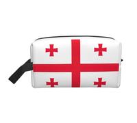 Flag of Georgia Print Portable Travel Toiletry Storage Bag Large Capacity 600D Polyester Cosmetic Storage Bag
