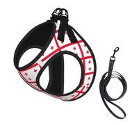 Flag of Georgia Print Step in Dog Harness and Leash Set,Adjustable Reflective Harness for Small Dogs Cats