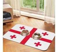 Flag Of Georgia Printing Pet Absorbent Tablecloth, Special Pad For Pet Bowls, Rollable For Storage, Ideal For Pet Bowls