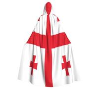 Flag of Georgia Witch Costume - Horror Halloween Costume with Hooded Cloak for Men, Perfect for Cosplay and Parties