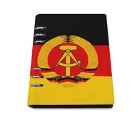 Flag of German Democratic Republic Printed Notebook Binder A5 6 Metal Ring Slim Foldable Reusable Notepad Daily Work