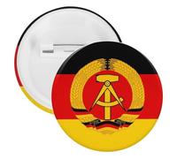 Flag of German Democratic Republic Round Tinplate Brooches Colorful Fashion Button Pins Badge for Backpacks Shirts Scarf