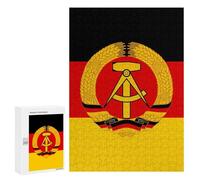 Flag of German Democratic Republic Vertical Wooden Jigsaw Puzzles for Adults Challenge Intelligent Puzzle Letter on Back Picture Home Decor