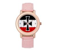 Flag of German Empire Women's Wrist Watch Easy Reader with Leather Strap Analog Display Wonderful Ladies Gifts