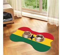 Flag of Ghana Bone Shaped Absorbent Dog Feeding Mat