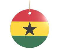 Flag of Ghana Christma Holiday Decor Acrylic Pendant, A Wedding Ornament & Christmas Decoration for Newlyweds