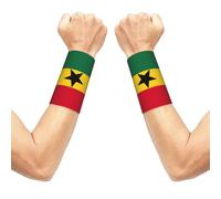 Flag Of Ghana Print Breathable Compression Wrist Band, Elastic Sweat Wrist Bands For Tennis, Gym Daily