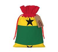 Flag Of Ghana Print Drawstring Gift Bags Packaging Party Candy Goodie Bag Xmas Presents Decor Holiday Giving